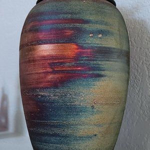 GORGEOUS RAKU CERAMIC HAWAIIAN "WISH JAR."
